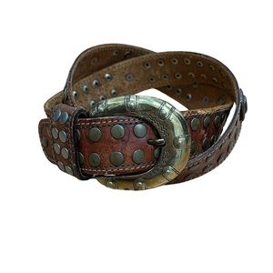 Studded Western Leather Belt